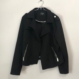 L Tahari Faux Suede Jacket